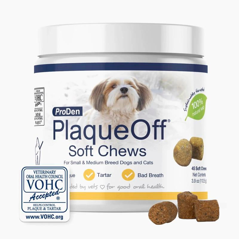 "ProDen PlaqueOff Dental Chews for Dogs – Soft Treats with Natural Kelp for Plaque & Bad Breath"