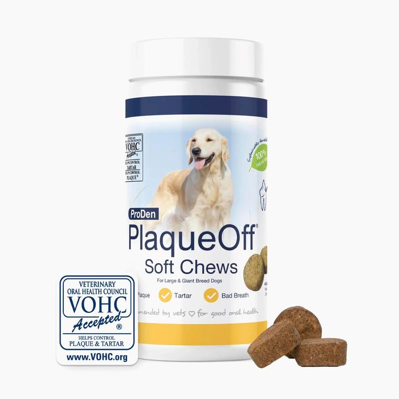 "ProDen PlaqueOff Dental Chews for Dogs – Soft Treats with Natural Kelp for Plaque & Bad Breath"