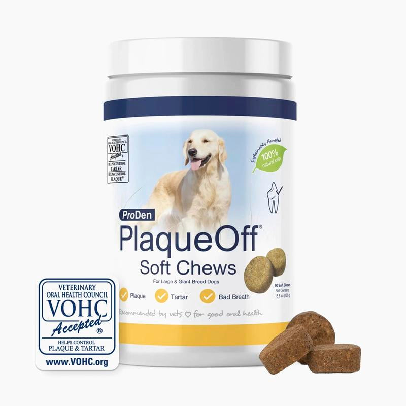 "ProDen PlaqueOff Dental Chews for Dogs – Soft Treats with Natural Kelp for Plaque & Bad Breath"